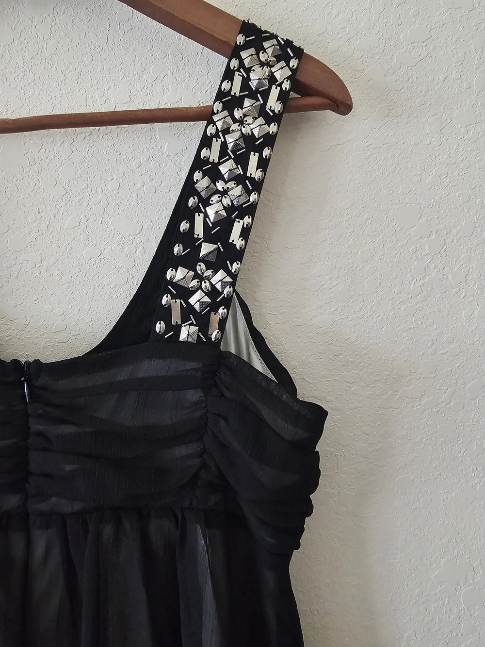 Forever 21 Black Mini Dress with Pink Beaded Bodice